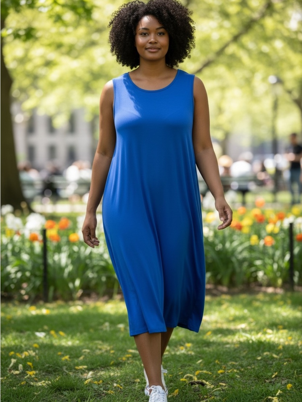 Victoria Collection Royal Blue Sleeveless Dress Plus Size 1XL Made in Canada
